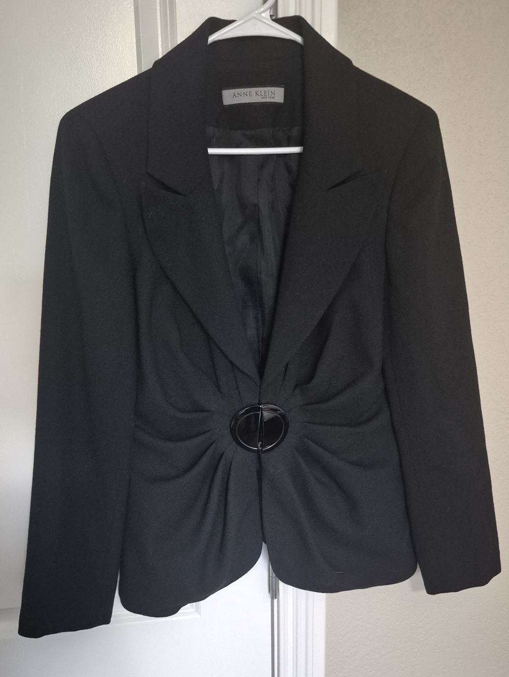 Anne Klein Black Women's Tailored Blazer with Ring Detail